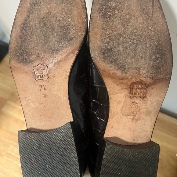 Sesto Meucci Crocodile Pattern Women’s Leather Lace Up Loafers